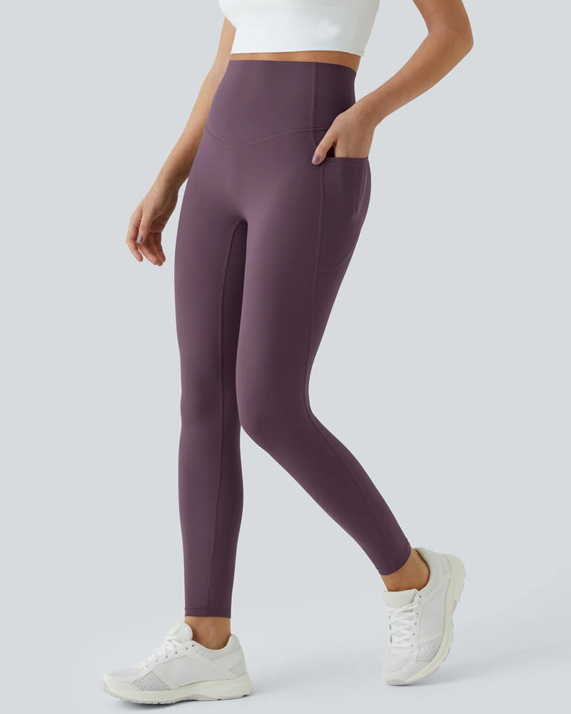 Butt Lifting Tummy Control Side Pocket High Waisted Shaping Training Leggings